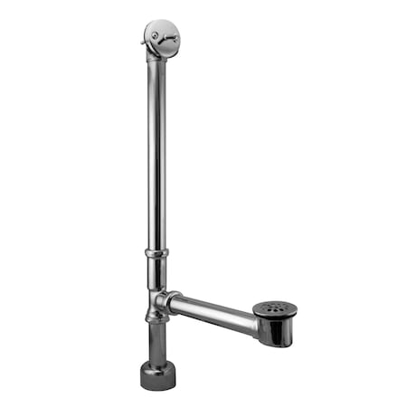 Westbrass Beehive Grid All Exposed Bath Waste, 22" Make-Up in Stainless Steel D3241K-20